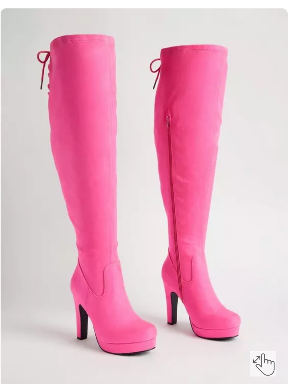Women's Over-the-Knee Platform Boots - Hot Pink
